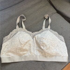 CACIQUE Heather Gray Lace Trim Padded Bralette SZ 18/20